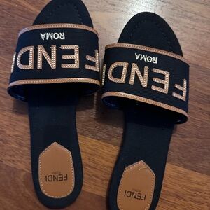 Fendi Black and Tan Leather Sole